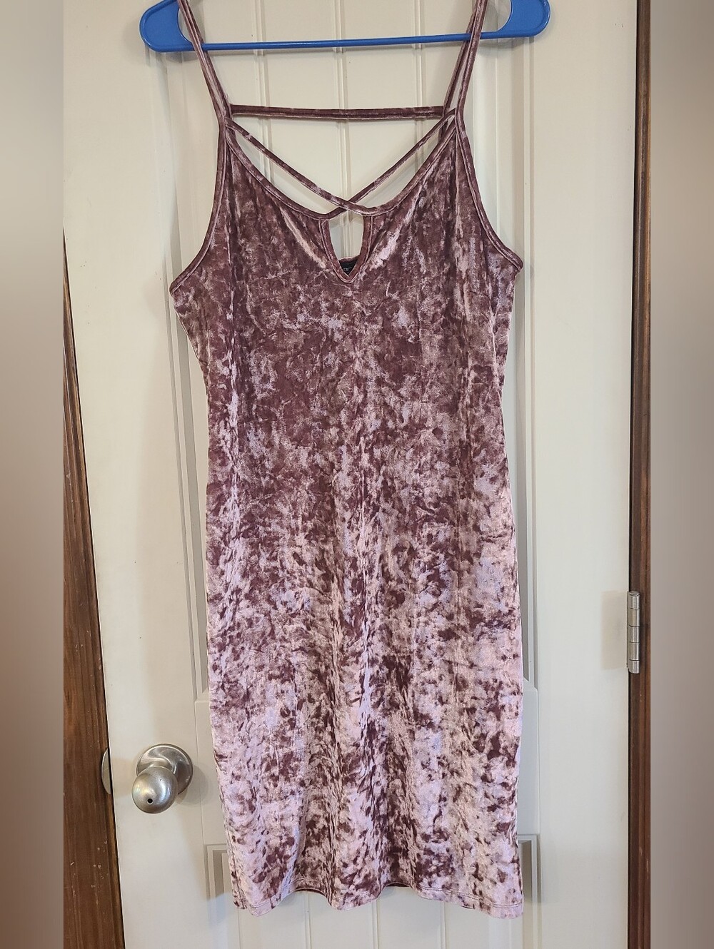 Popular Basics Y2K Dusty Mauve Sued Velour Bodycon Dress Size XL